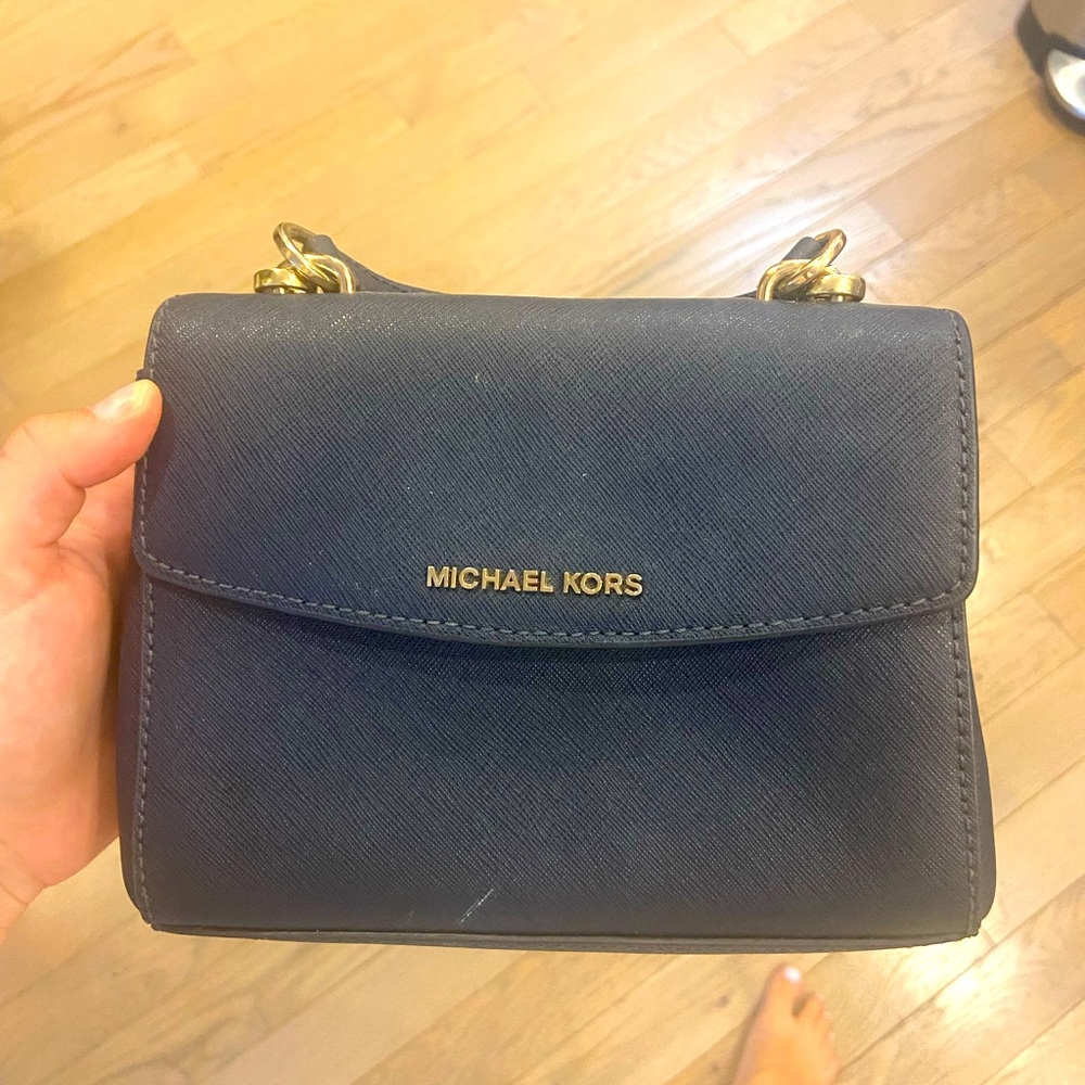 small blue michael kors purse
